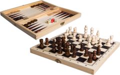 Schaak- Dam & Backgammon Set