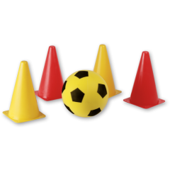 Foamvoetbal Set incl. 4 pionnen