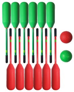 Knotsbal Set Super (12 sticks + 2 ballen) Groen / Rood
