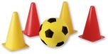 Foamvoetbal Set incl. 4 pionnen