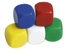 Dobbelstenen Set Blanco Gekleurd 5-delig